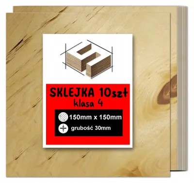 Zdjęcie produktu dla Sklejka brzozowa, formatki kwadratowe do grawerowania laserowego – CNC, modelarstwo, pirografia, decoupage, malowanie, dekoracje i rękodzieło DIY – klasa 4 – 15 × 15 cm (150 × 150 mm) – 30 mm – 10 szt.