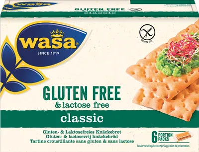 Obrázek produktu pro Wasa Crispbread bezlepkový a bezlaktózový Classic velký pečený 240g