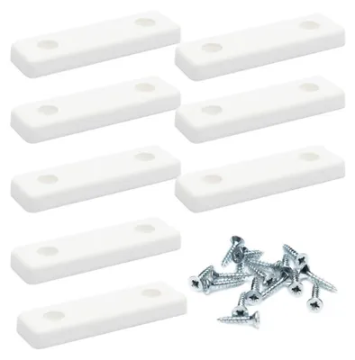 Produktbild von 8x sossai Möbelgleiter in Weiß inkl. Schrauben 50x14x5mm Bodenabstandshalter Möbelpads Möbelfüße zum Anschrauben