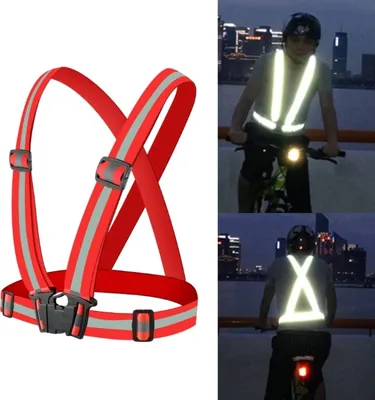 Image de Gilet de sécurité réfléchissant flexible pour la conduite de nuit [Rouge]