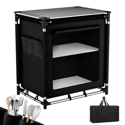 Produktbild von Sekey Campingküche Premium mit Aluminiumgestell und Aluminium-Arbeitsplatte Faltbar 76 x 52 x 77 cm