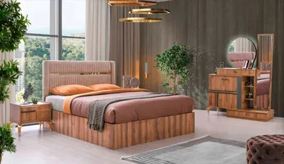 Immagine prodotto di Cameretta marrone-rosa di design tessile letto comò Spigel 4 pz