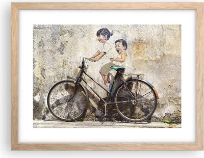 Produktbild von Gerahmtes Poster - Rahmen in heller Eiche - Graffiti modern - 40x30 cm - Wand Bild - Wanddeko - Wandbilder - Kunstposter - Wandposter - Bilderrahmen - Bilder - Kunstdruck - Wandbild - P2NAA40x30-3617