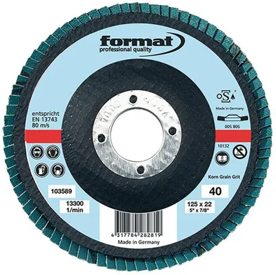 Produktbild von Format Schleifmopteller mit Kunstharzbindung gewölbt 125mm K60