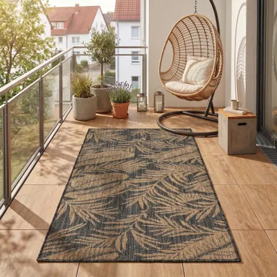 Image de Tapis d'extérieur résistant aux intempéries, dimensions 80x150 cm, idéal pour balcon et jardin