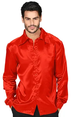 Produktbild von ROTES DISCOHEMD 70er JAHRE aus Satin S
