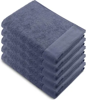 Productafbeelding van Unyqoos® Walra Remade XL badhanddoeken, 70 x 140 cm, set van 5 – hoogwaardige kwaliteit, 550 g/m², blauw