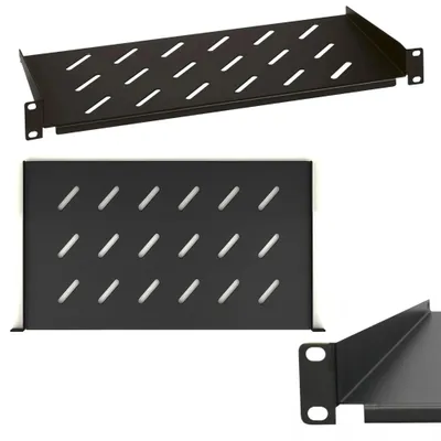 Obrázok produktu pre Extralink policová doska 1U 250 mm do rack skrine, čierna 19"