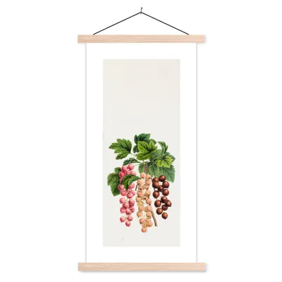 Produktbild von MuchoWow® Textilposter Beeren - Lebensmittel - Obst 60x120 cm mit holzfarbenen Rahmen - Holz