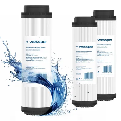 Produktbild von Wessper 3er Set 10-Zoll Wasserfilterkartuschen – Aktivkohle, Entkalkung & Ent-Eisenung