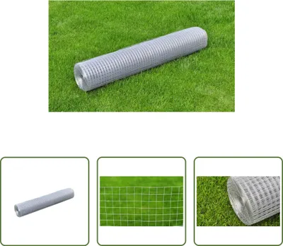 Produktbild von The Living Store Drahtzaun für Hühner Verzinkter Stahl 10x1 m Silbern