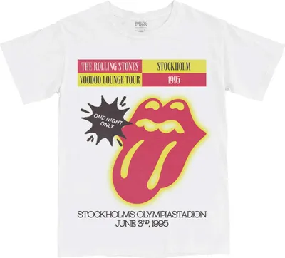 Produktbild von The Rolling Stones - "Stockholm ´95" T-Shirt für Herren/Damen Uni RO4275 (XL) (Weiß)