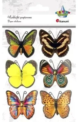 Image de Papier papillon autocollant 6pcs
