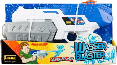 Obrázok produktu pre Idena 40427 - Idena vodný blaster "Super-Splash", vodná pištoľ pre deti, s funkciou čerpadla, výška cca 32 cm, biela farba, ideálna na dovolenku, na pláž alebo do bazéna