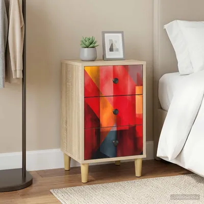 Immagine prodotto di vidaXL Comodino HEESCH, impiallacciato in legno di quercia Sonoma, 36 x 33 x 60 cm, materiale composito