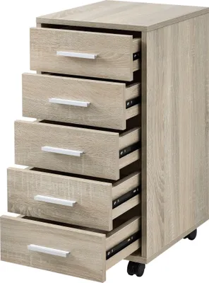 [sk.casa] Mobilný podstavec s 5 zásuvkami Mobilná skrinka Mobilný vozík 63x33x38cm Zásuvkový podstavec - Veľmi dobrý
