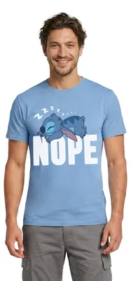 Produktbild von Lilo & Stitch | Schlafender Stitch Nope Männer T-Shirt, XXL, Carolina Blue