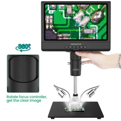 Immagine prodotto di Microscopio digitale, display LCD da 10,1 pollici, ingrandimento 200x, AD209, 200X