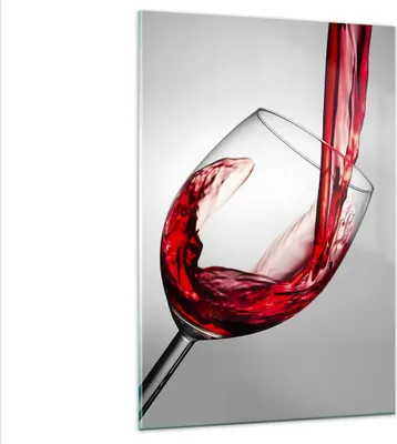 Produktbild von Bilder auf glas - Einteilig - Trinken glas wein - 80x120cm - Glasbilder - Wandbilder - Bilder - zum Aufhängen bereit - Wanddekoration aus Glas - Glas Bilder - Wandbild auf Glas - GPA80x120-2258