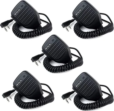 Obrázek produktu pro Retevis dvoupásmový reproduktorový ruční mikrofon 2pólový reproduktorový mikrofon kompatibilní s RT24 RT27 BF UV-5R BF-88E BF-888S Tyhbelle Kenwood (5 ks)