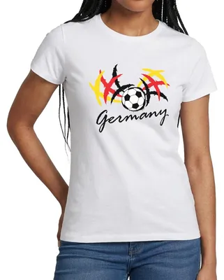 Produktbild von Spreadshirt Germany Fußball Fanlook Trikot Frauen T-Shirt, M, Weiß