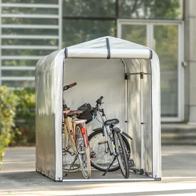 Produktbild von SoBuy KLS11 Prístrešok na náradie Fóliový stan Záhradný prístrešok Garáž na bicykle Skladovací stan Skladovacia garáž WHT cca: 120x163x176cm