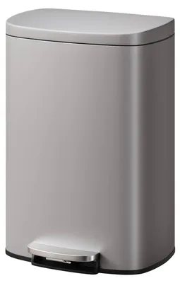 Produktbild von 50-Liter-Küchenabfalleimer aus Edelstahl mit Fußpedal und Soft-Close-Deckel  – Grau
