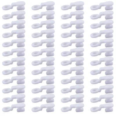 50 Kunststoff-Vorhanghaken, Schienengleiter, weiß, 26,7 x 9,3 mm