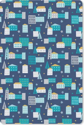 Produktbild von MuchoWow® Mauspad Mousepad Winter - Stadt - Nacht - Muster 18x27 cm - Mousepads - Maus Mat - Pad - Mausunterlage