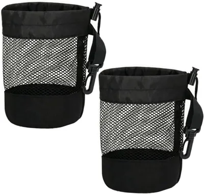 Image de Sac de rangement pour balles de golf, en nylon, lot de 2, avec crochet et cordon de serrage, pour accessoires de golf
