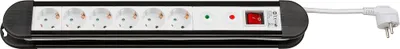 Immagine prodotto di Goobay 51281 Presa multipla con protezione da sovratensione 1,4 m, 1,4 m, nero e bianco - 6x presa con contatto di terra, chiusura a prova di bambino