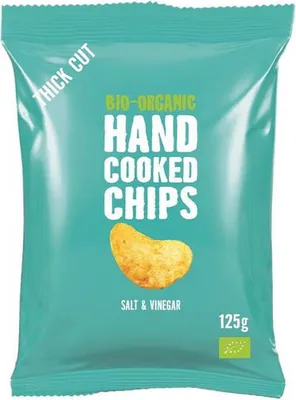 Zdjęcie produktu dla CHIPSY ZIEMNIACZANE CIENKO KROJONE O SMAKU SOLI I OCTU125 g - TRAFO