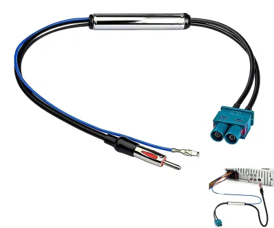 Antennenadapter Doppel-Fakra auf DIN mit 12V Phantomspeisung