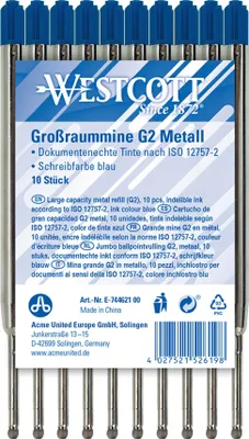 Produktbild von Kugelschreibermine G2 E-744621 00 1,2mm blau 10 Stück Packung mit 24 Stück