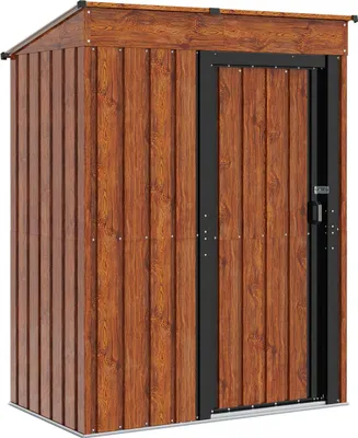 Immagine prodotto di vidaXL Casetta da giardino marrone 137 x 81 x 180 cm in metallo