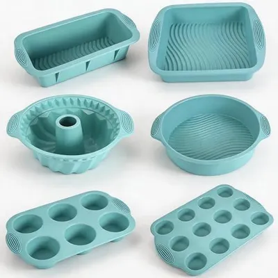 Produktbild von 6-in-1 Silikon Backform Set, hitzebeständiges Backform Zubehör, Formwerkzeug Set für Kuchen, Pfannkuchen, Butter, Cupcakes, Brot, Muffins und Ofenutensilien