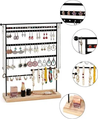 Produktbild von Ohrstecker-Ständer, Ohrring-Organizer, Hänger für Ohrstecker, silber, Schmuckständer