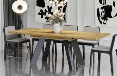 Image de Endo-Moebel Table de salle à manger Como 130cm - 210cm rallonge synchrone table de cuisine extensible (Chêne Artisan)