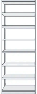 Produktbild von Büroregal Progress 500 Grundregal BxTxH 75x60x260cm 8 Böden lichtgrau