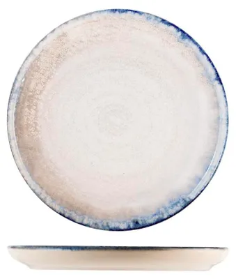 Produktbild von H&h Set mit 12 handgefertigten Obsttellern aus blauem Steingut, 21 cm