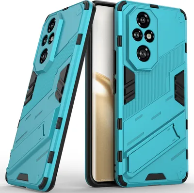 Produktbild von Armor Hülle für Honor 200 Pro Hybrid PC TPU Bumper Stoßfestes Schutzhülle mit Standfunktion Blau