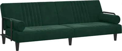 Obrázek produktu pro rozkládací pohovka vidaXL s područkami Dark Green Velvet