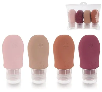 Immagine prodotto di Set di 5 flaconi da viaggio in silicone con ventose.