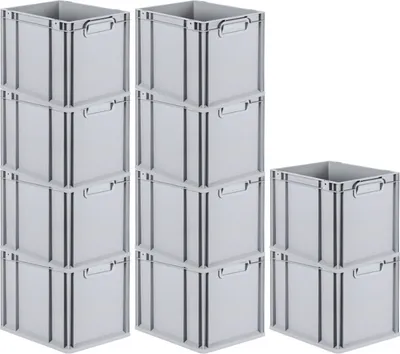 Produktbild von SparSet 10x Eurobox NextGen Economy | Griffe geschlossen |HxBxT 32x30x40cm | 30 Liter | Eurobehälter, Transportbox, Transportbehälter, Stapelbehälter