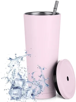 Produktbild von 750ml / 25oz Edelstahl-Reisebecher mit Strohhalm und auslaufsicherem Deckel, umweltfreundliche wiederverwendbare Flasche Kaffeetasse Vakuumisolierte Tasse für eiskaltes oder warmes Trinken