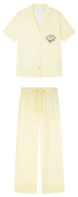 Imagen del producto de Pijama largo para mujer, marca Women'secret, colección Multilicense Happy Smiley, color amarillo, talla 36