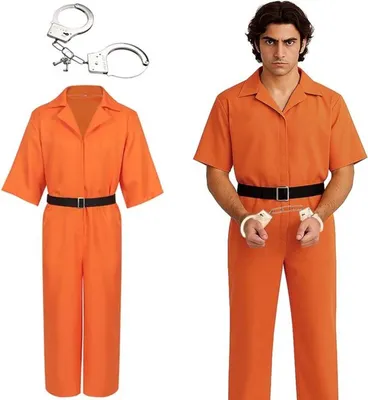 Oranje Gefängnis Kostüm für Männer und Frauen - Halloween, Karneval und Cosplay Outfit für Partys