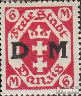 Produktbild von Briefmarken Danzig 1922 Mi D26a F ohne Rosettenunterdruck mit Falz Dienstmarke