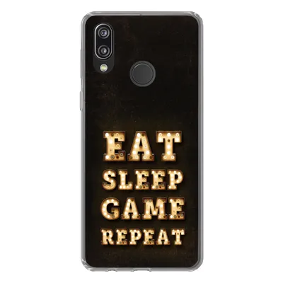 Produktbild von MuchoWow® Handyhülle Schutzhülle Hülle für Huawei P20 Lite (2020) Spiele - Spiele - Zitate - Sprichwörter - Eat sleep game repeat Silikon Softcase Handy Hülle - Kartenhalter