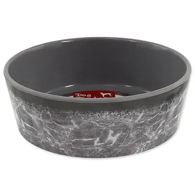 Zdjęcie produktu dla Miska DOG FANTASY wzór marmurowy szary 12,5 cm 0,3 l